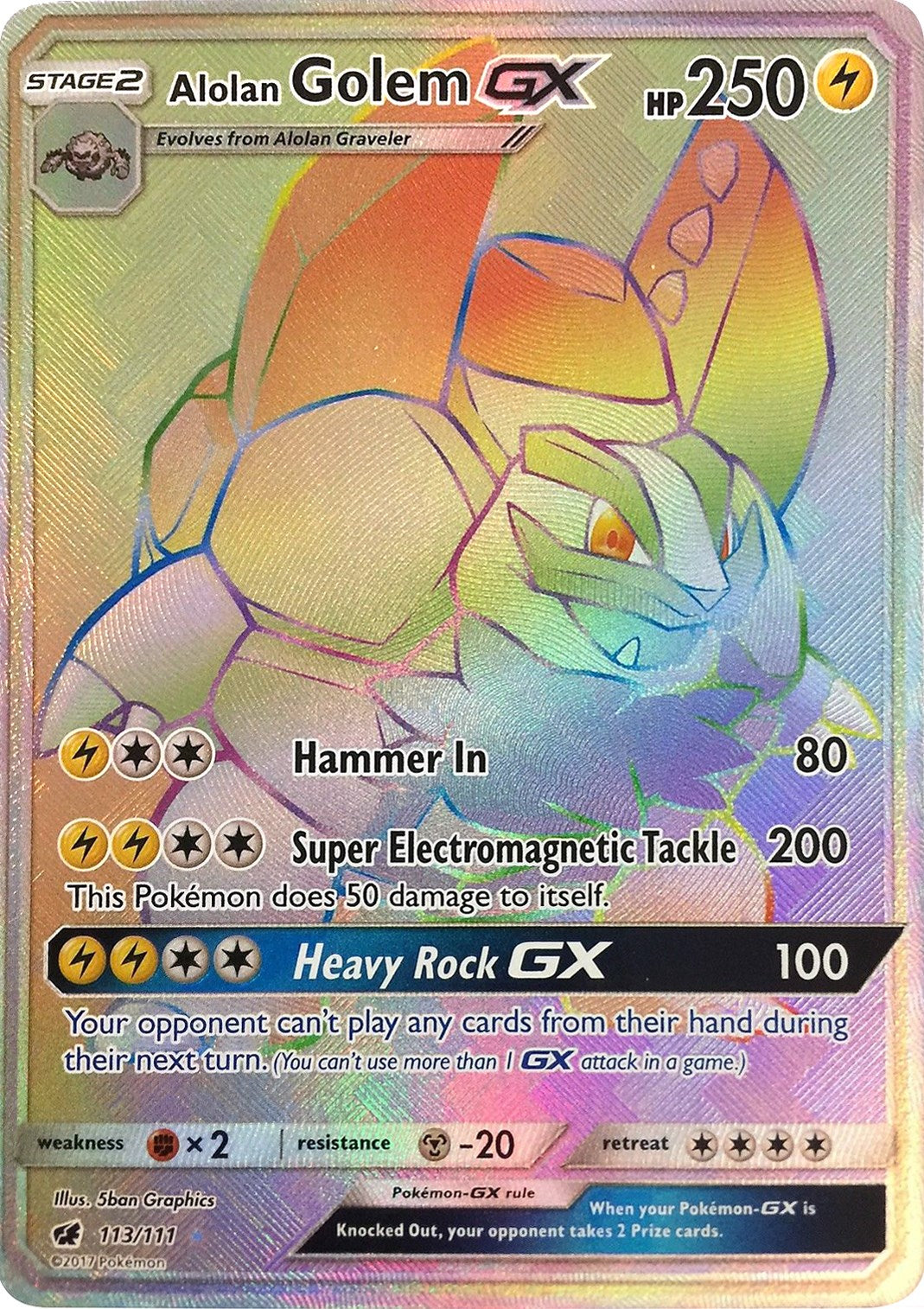 Alolan Golem GX (Secret) [SM04 - 113/111]