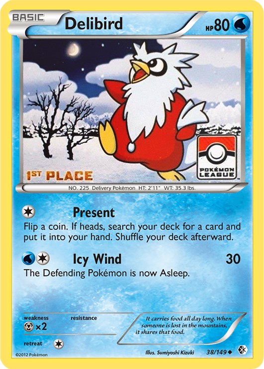 Delibird - 38/149 (Pokemon League) [1st Place] [PR - 038/149]