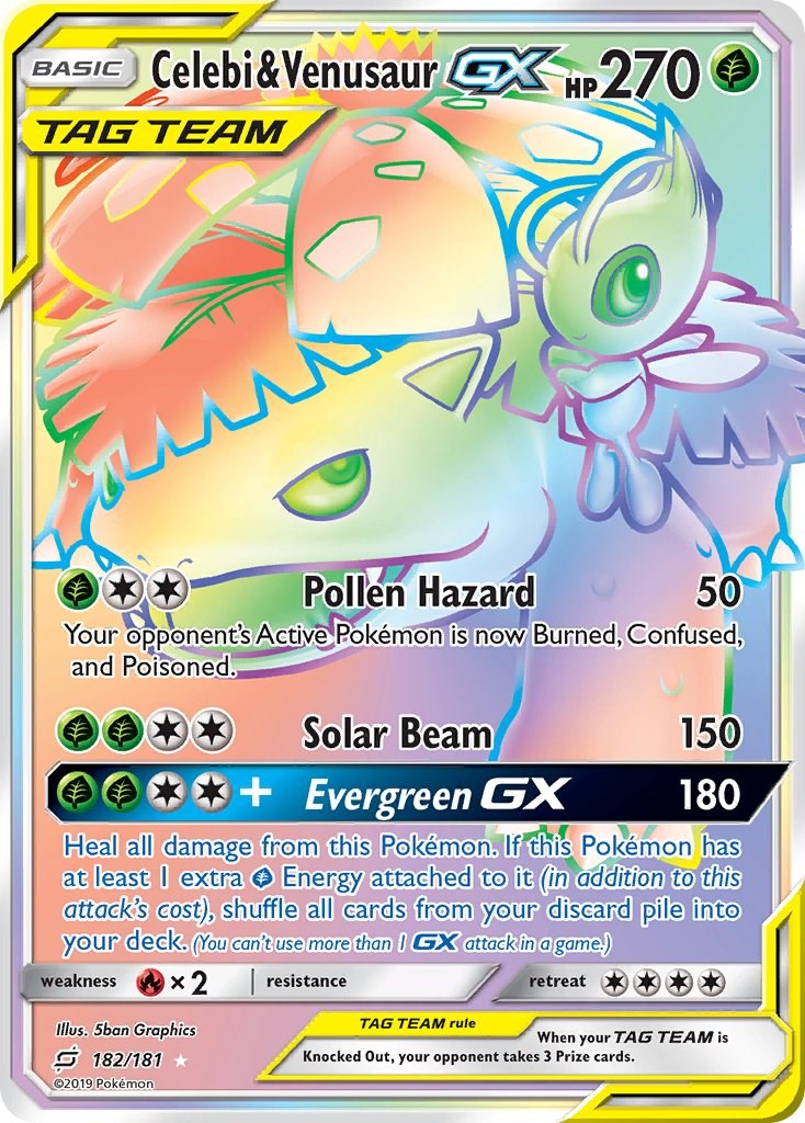 Celebi & Venusaur GX (Secret) [SM9 - 182/181]