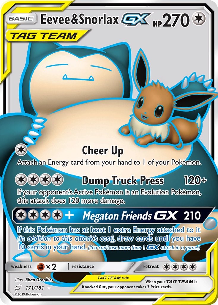 Eevee & Snorlax GX (Full Art) [SM9 - 171/181]