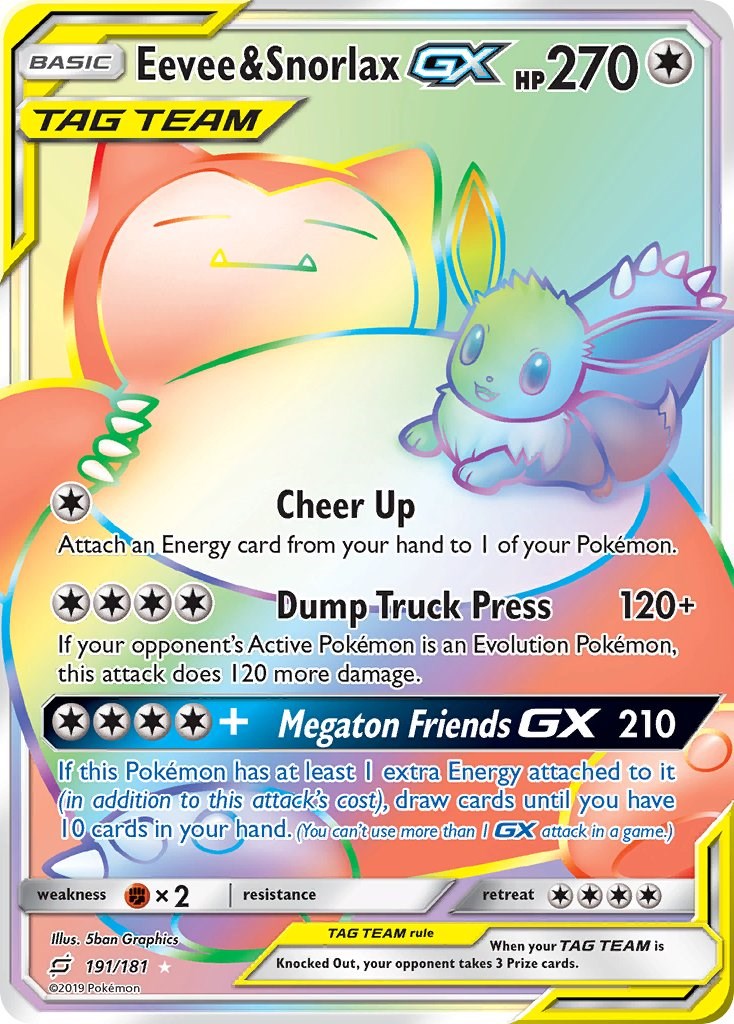 Eevee & Snorlax GX (Secret) [SM9 - 191/181]