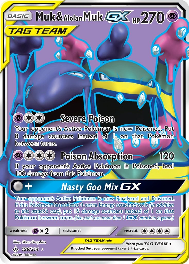 Muk & Alolan Muk GX (196) (Full Art) [SM10 - 196/214]