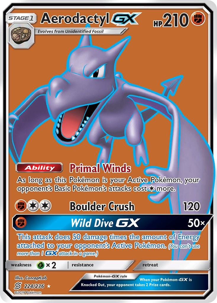 Aerodactyl GX (Full Art) [SM11 - 224/236]