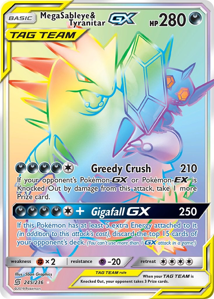 Mega Sableye & Tyranitar GX (Secret) [SM11 - 245/236]