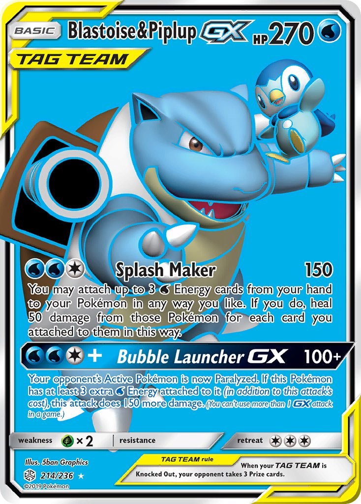 Blastoise & Piplup GX (Full Art) [SM12 - 214/236]