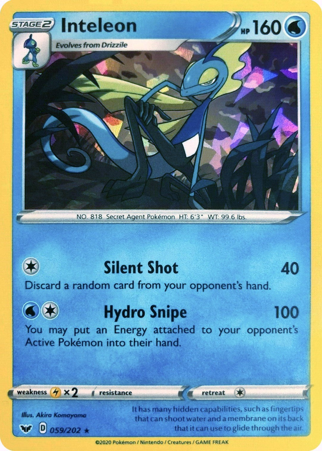 Inteleon - 059/202 (Cracked Ice Holo) [PR - 059/202]