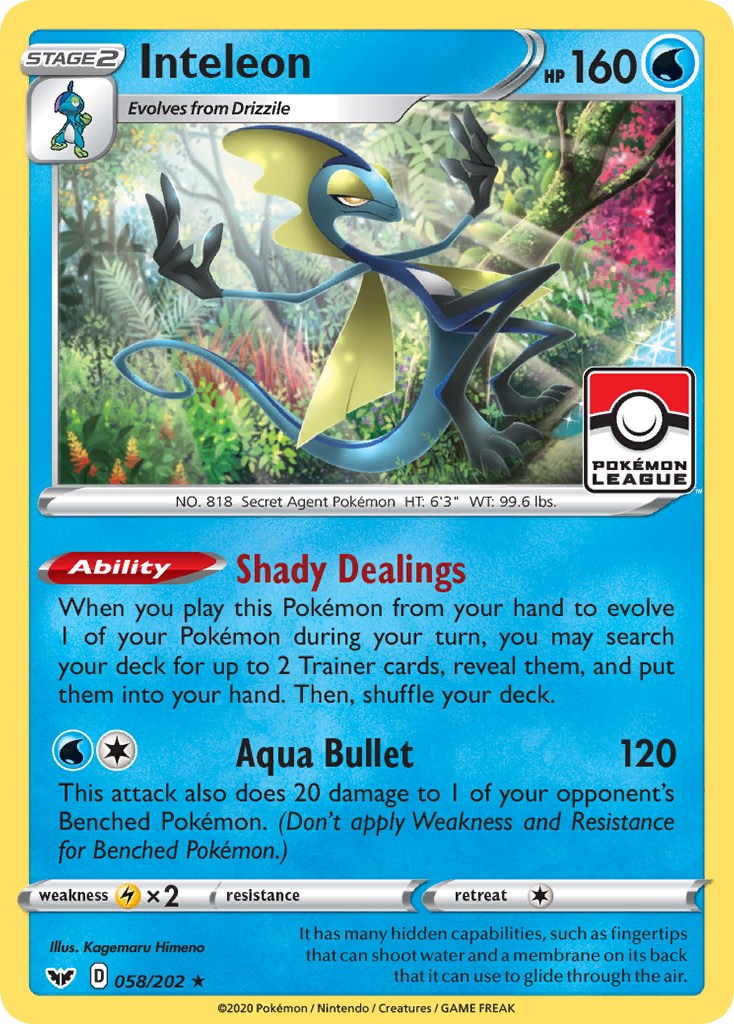 Inteleon - 058/202 (Pokemon League) [PR - 058/202]