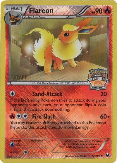Flareon - 12/108 (Regional Championships) [Staff] [PR - 012/108]