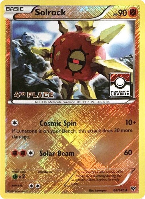 Solrock - 64/146 (Pokemon League) [4th Place] [PR - 064/146]