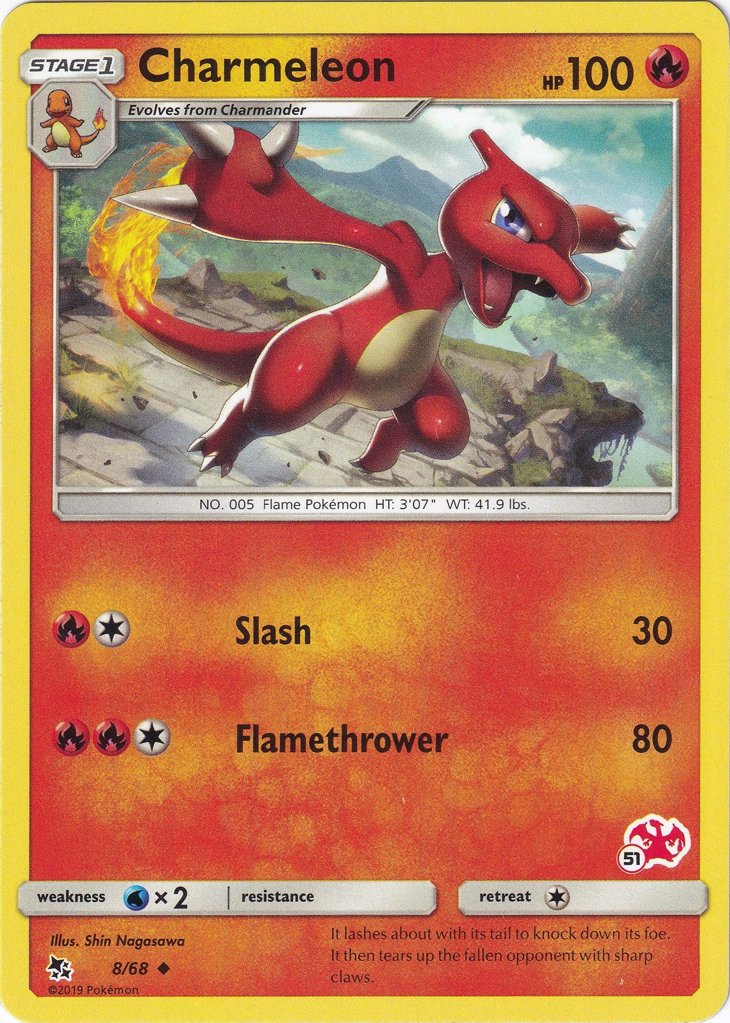 Charmeleon - 8/68 (#51 Charizard Stamped) [BTA - 008/068]