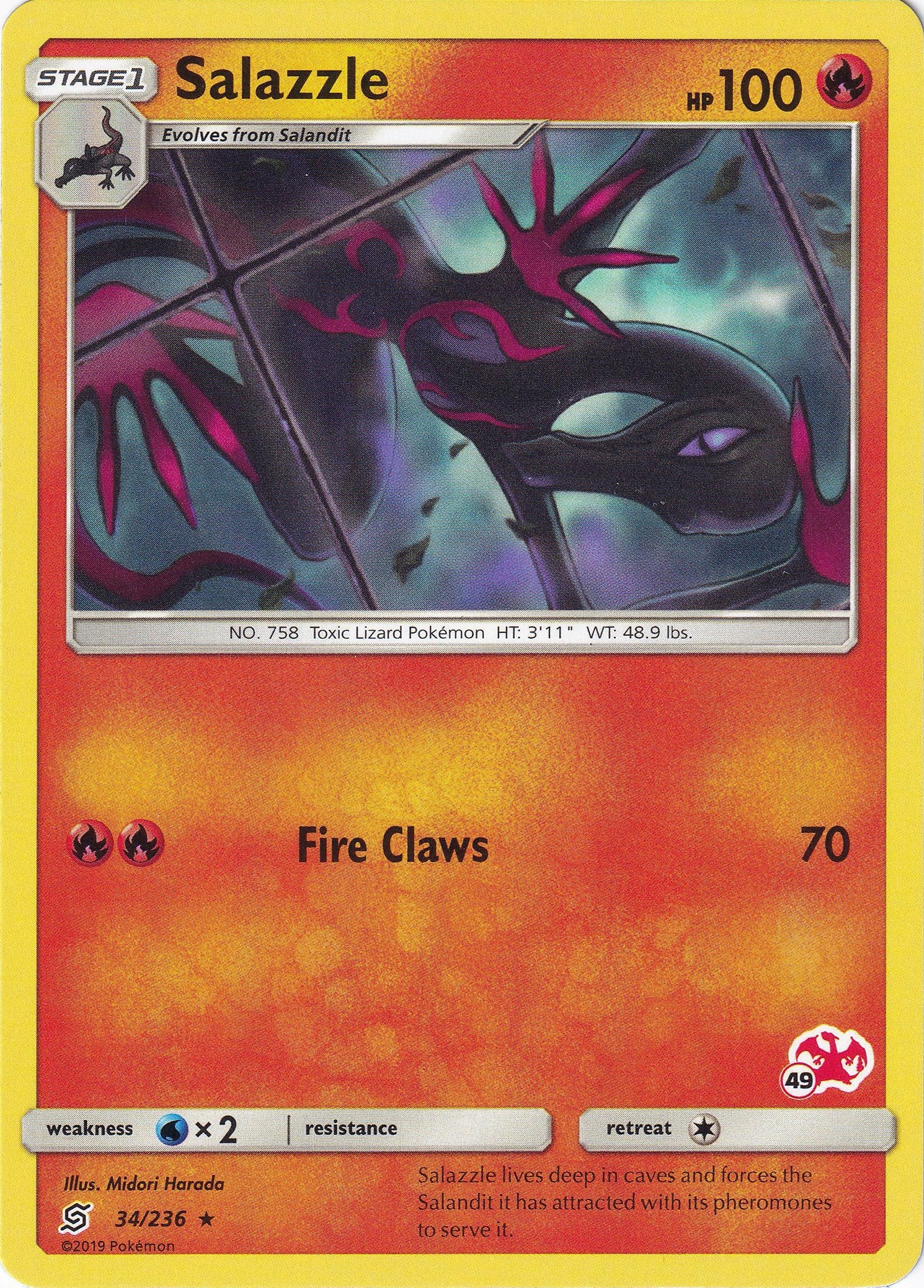 Salazzle - 34/236 (#49 Charizard Stamped) [BTA - 034/236]