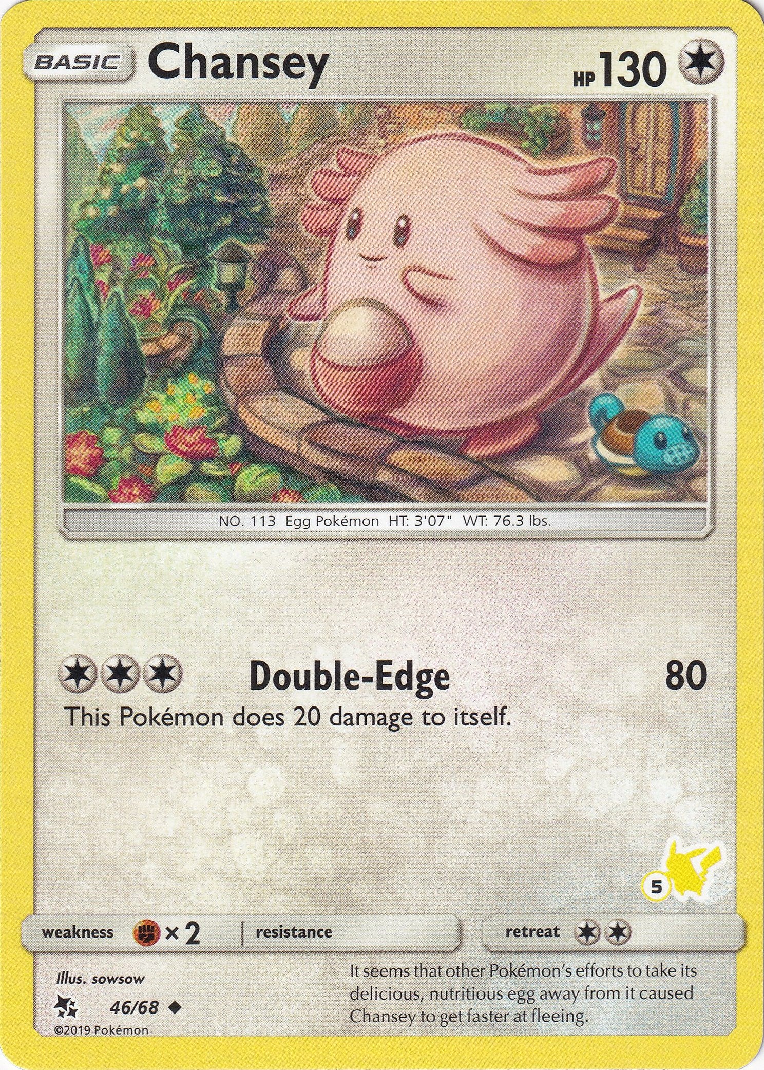 Chansey - 46/68 (#5 Pikachu Stamped) [BTA - 046/068]