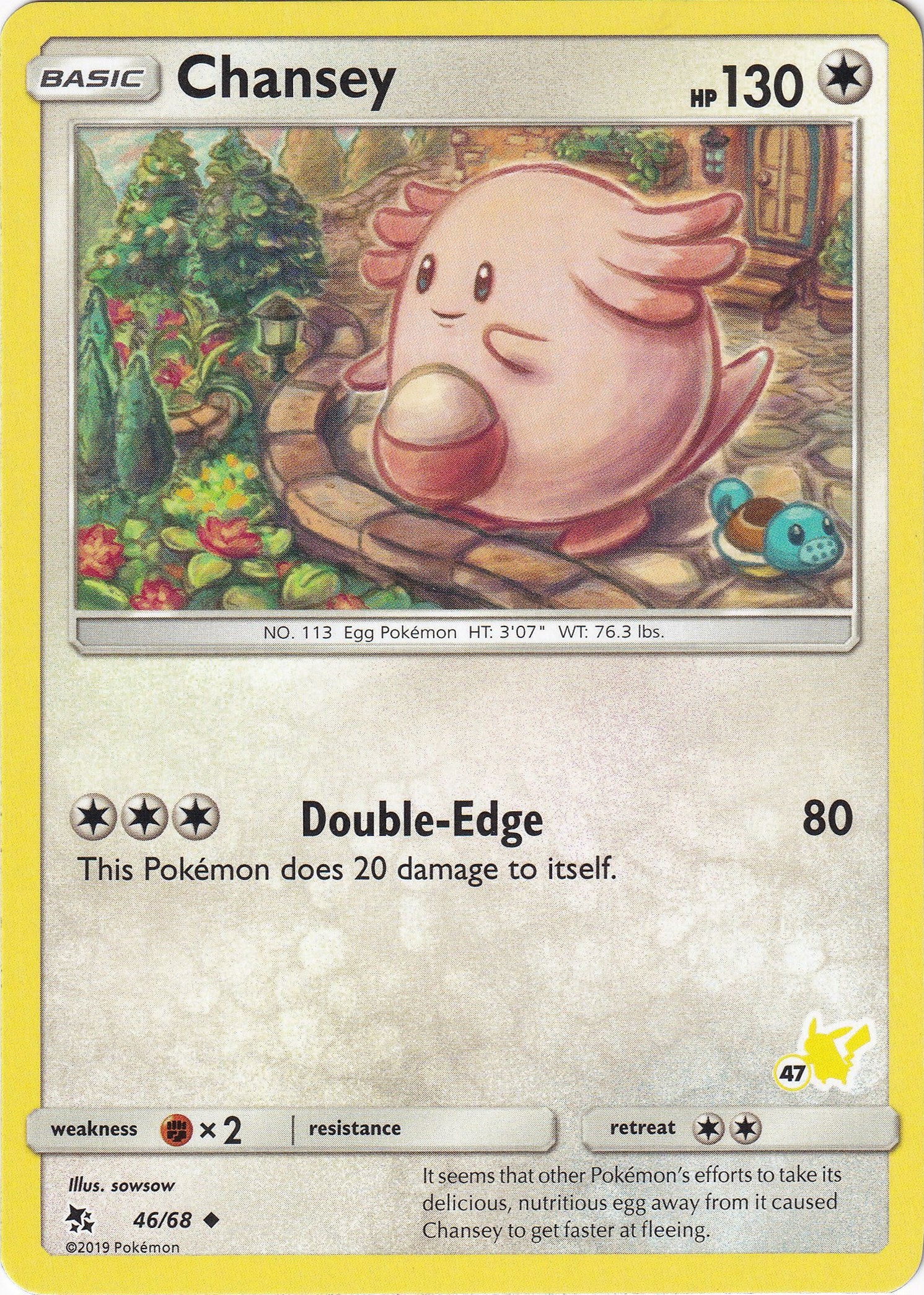 Chansey - 46/68 (#47 Pikachu Stamped) [BTA - 046/068]
