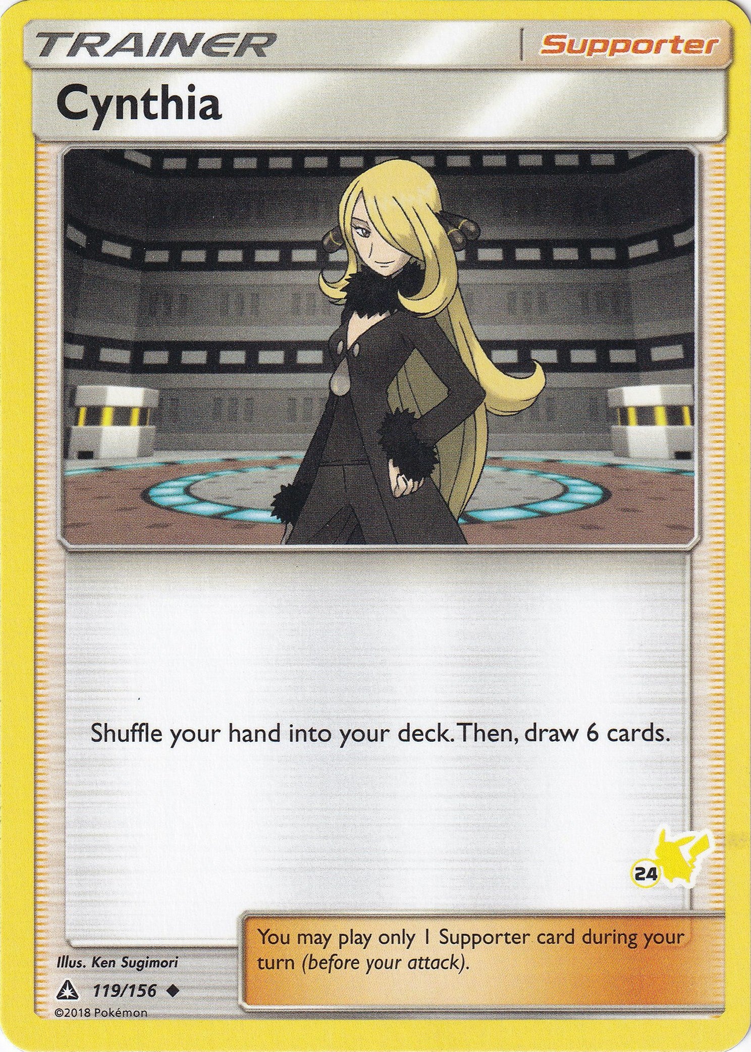 Cynthia - 119/156 (#24 Pikachu Stamped) [BTA - 119/156]