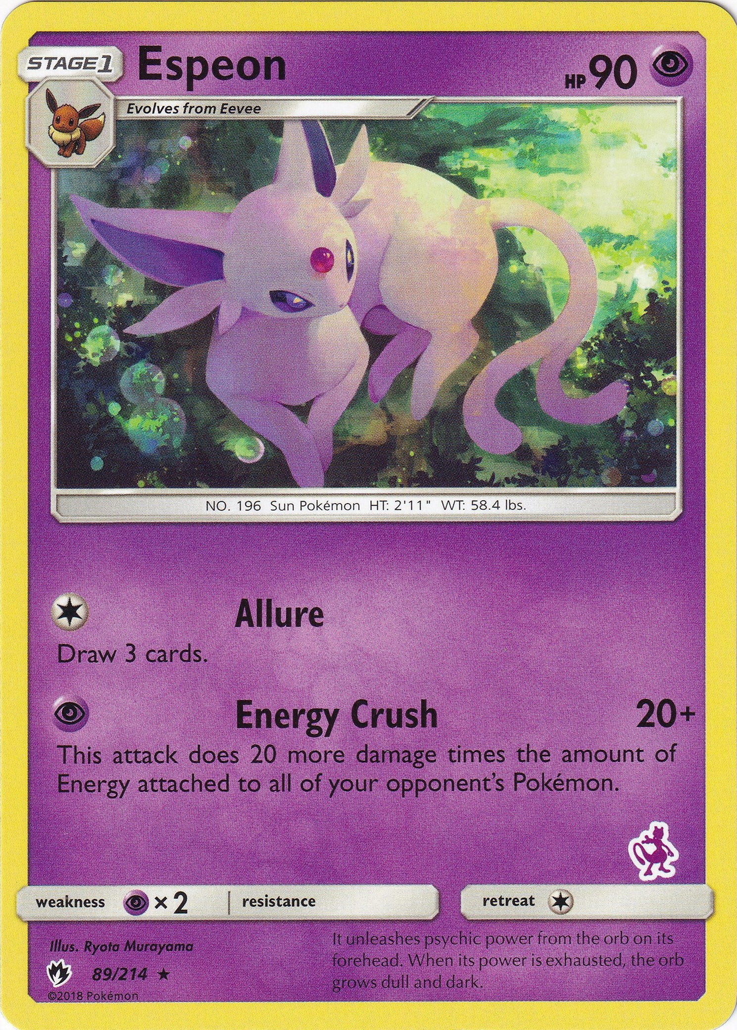 Espeon - 89/214 (Mewtwo Stamped) [BTA - 089/214]