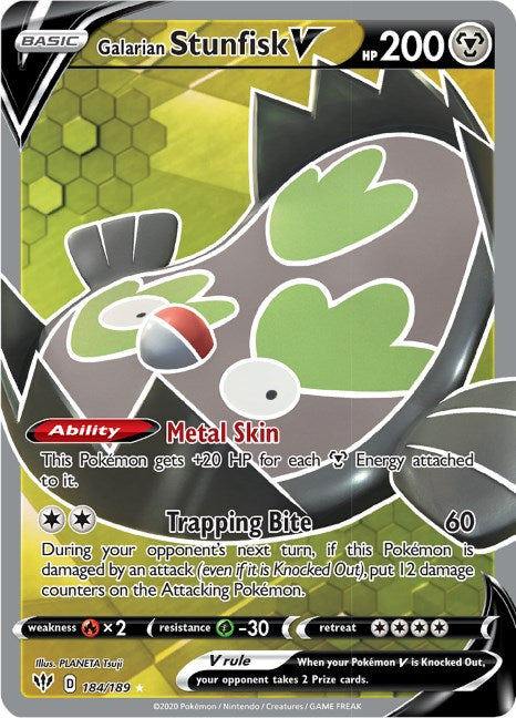 Galarian Stunfisk V (Full Art) [SWSH03 - 184/189]