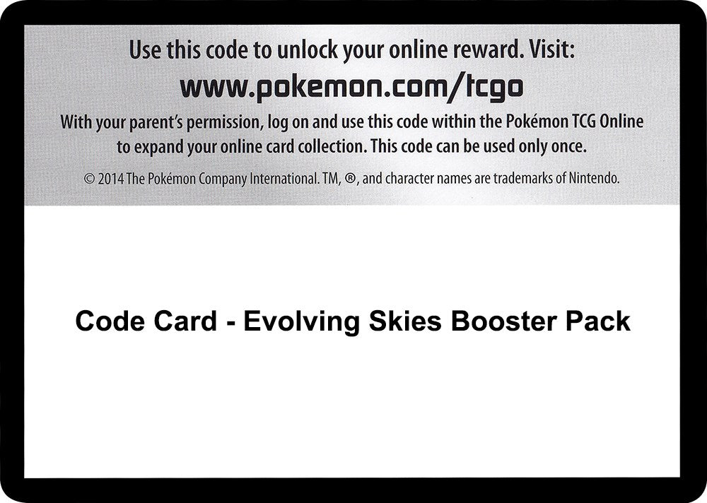 Code Card - Evolving Skies Booster Pack [SWSH07]