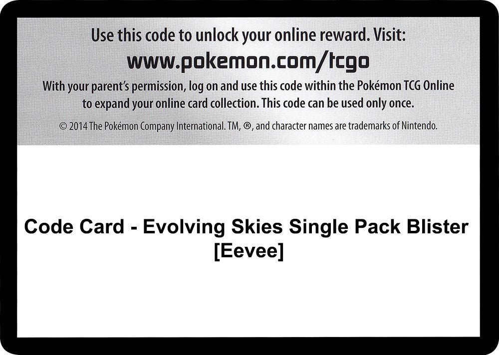 Code Card - Evolving Skies Single Pack Blister [Eevee] [SWSH07]