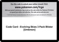 Code Card - Evolving Skies 3 Pack Blister [Umbreon] [SWSH07]