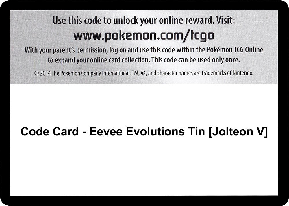 Code Card - Eevee Evolutions Tin [Jolteon V] [MCAP]