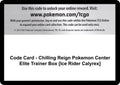 Code Card - Chilling Reign Pokemon Center Elite Trainer Box [Ice Rider Calyrex] [SWSH06]