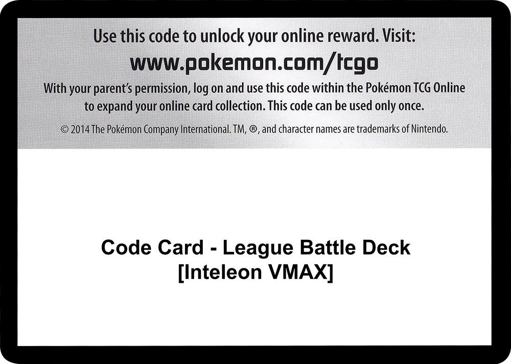Code Card - League Battle Deck [Inteleon VMAX] [MCAP]