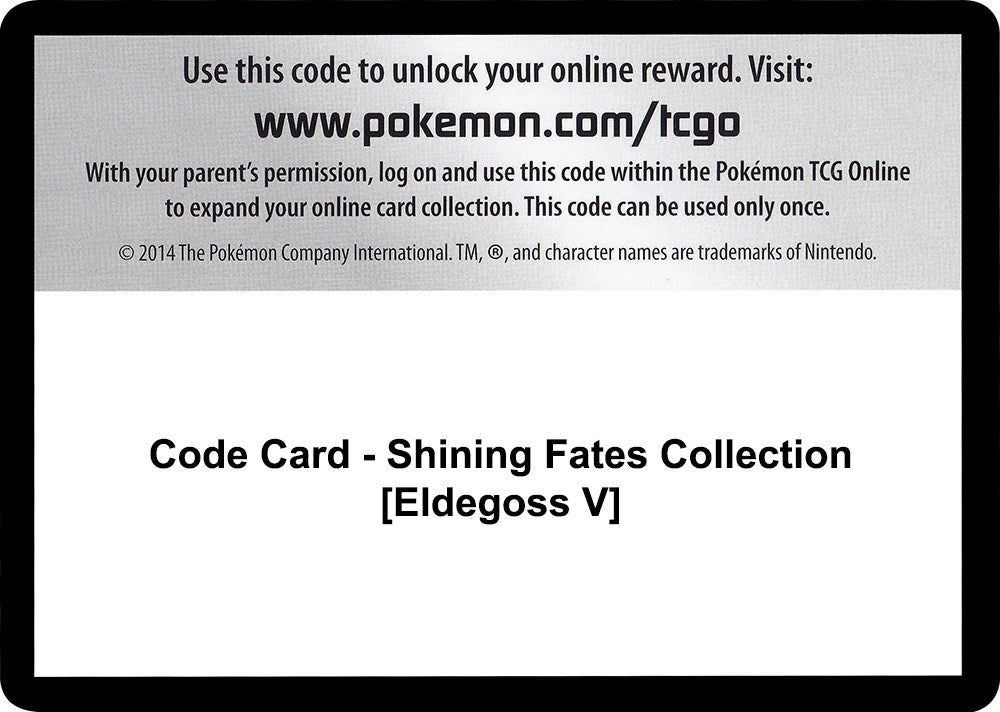 Code Card - Shining Fates Collection [Eldegoss V] [SHF]