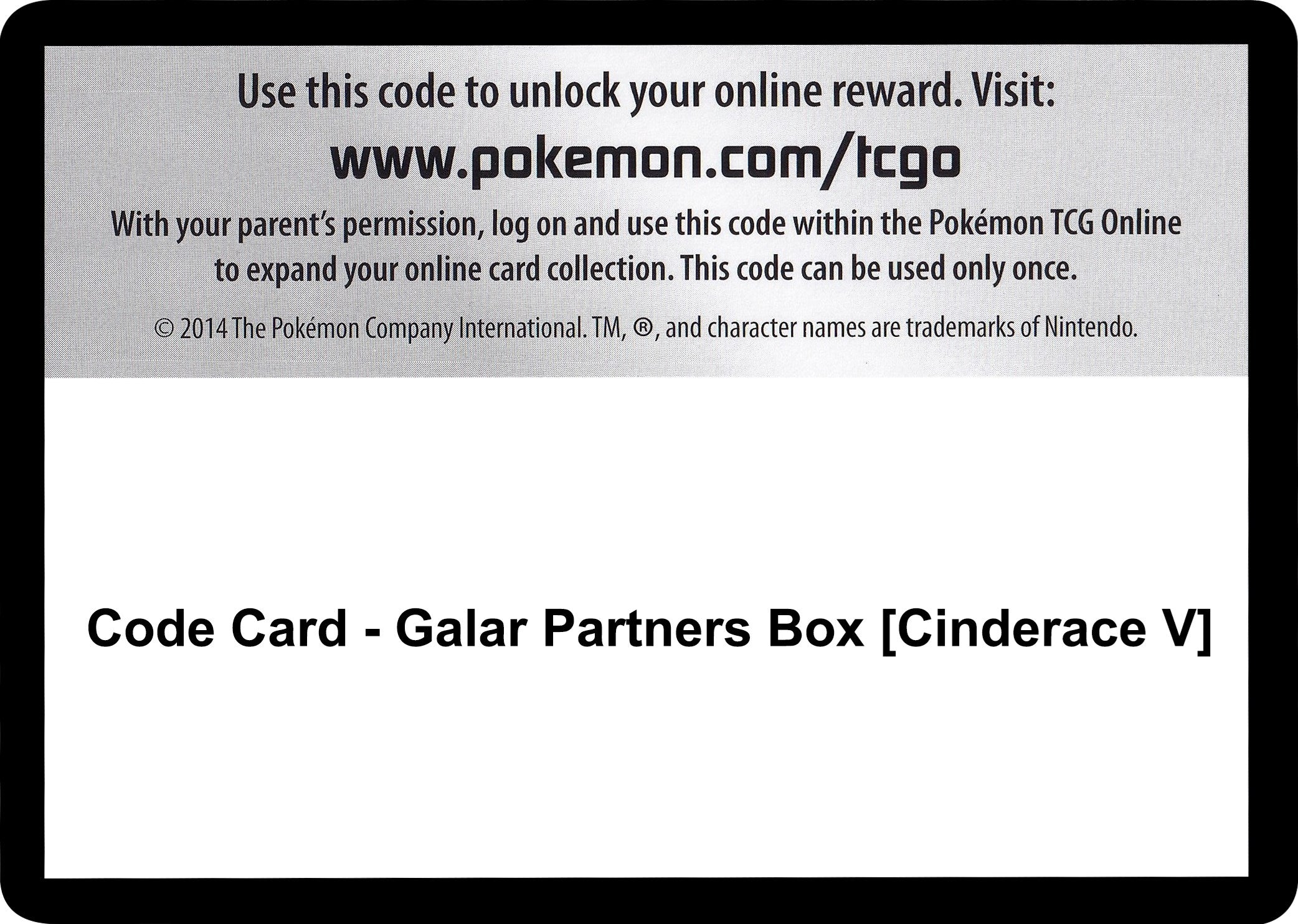 Code Card - Galar Partners Box [Cinderace V] [SWSH01]