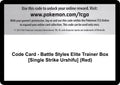 Code Card - Battle Styles Elite Trainer Box [Single Strike Urshifu] (Red) [SWSH05]