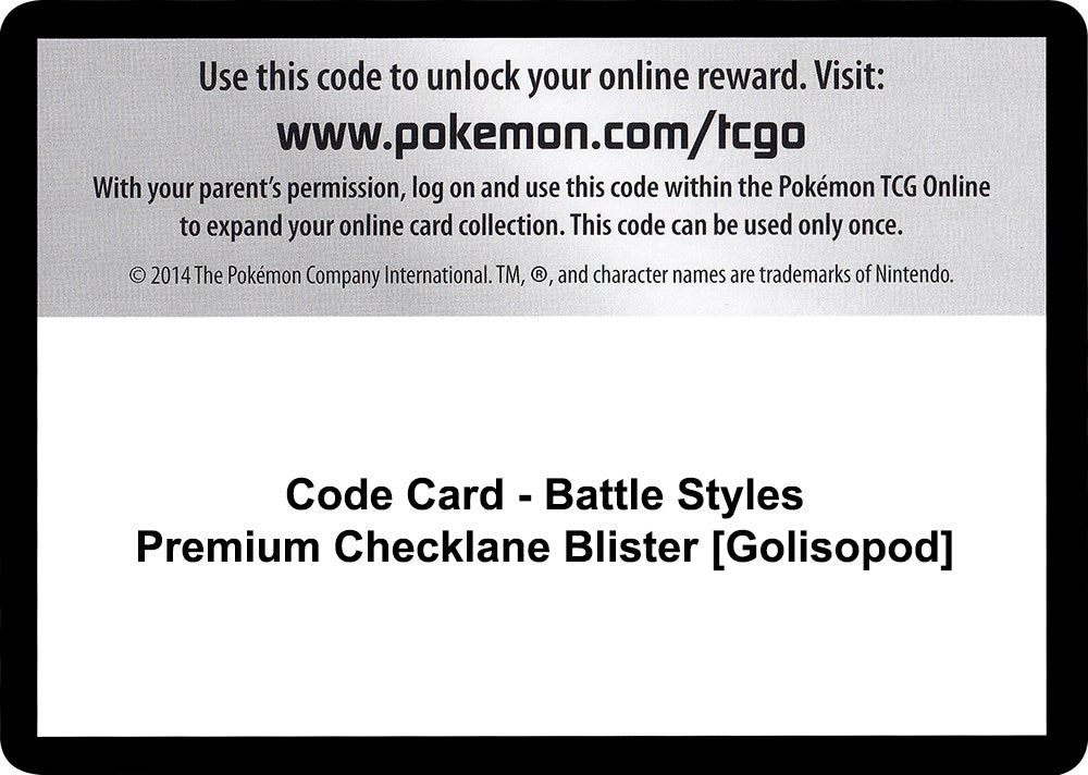 Code Card - Battle Styles Premium Checklane Blister [Golisopod] [SWSH05]