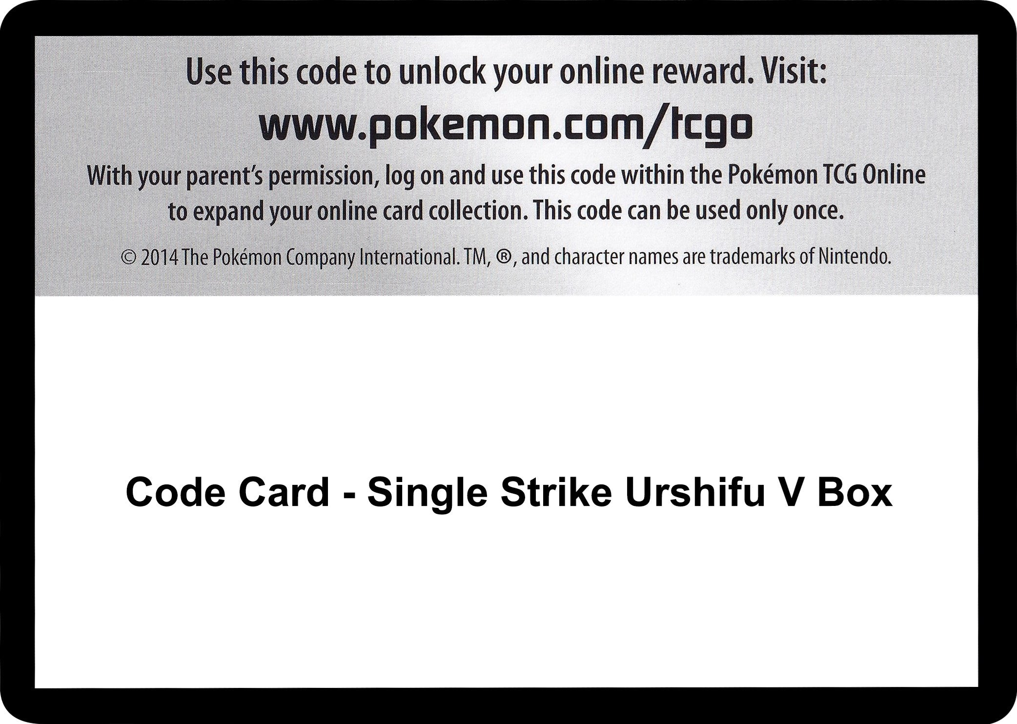 Code Card - Single Strike Urshifu V Box [SWSH05]