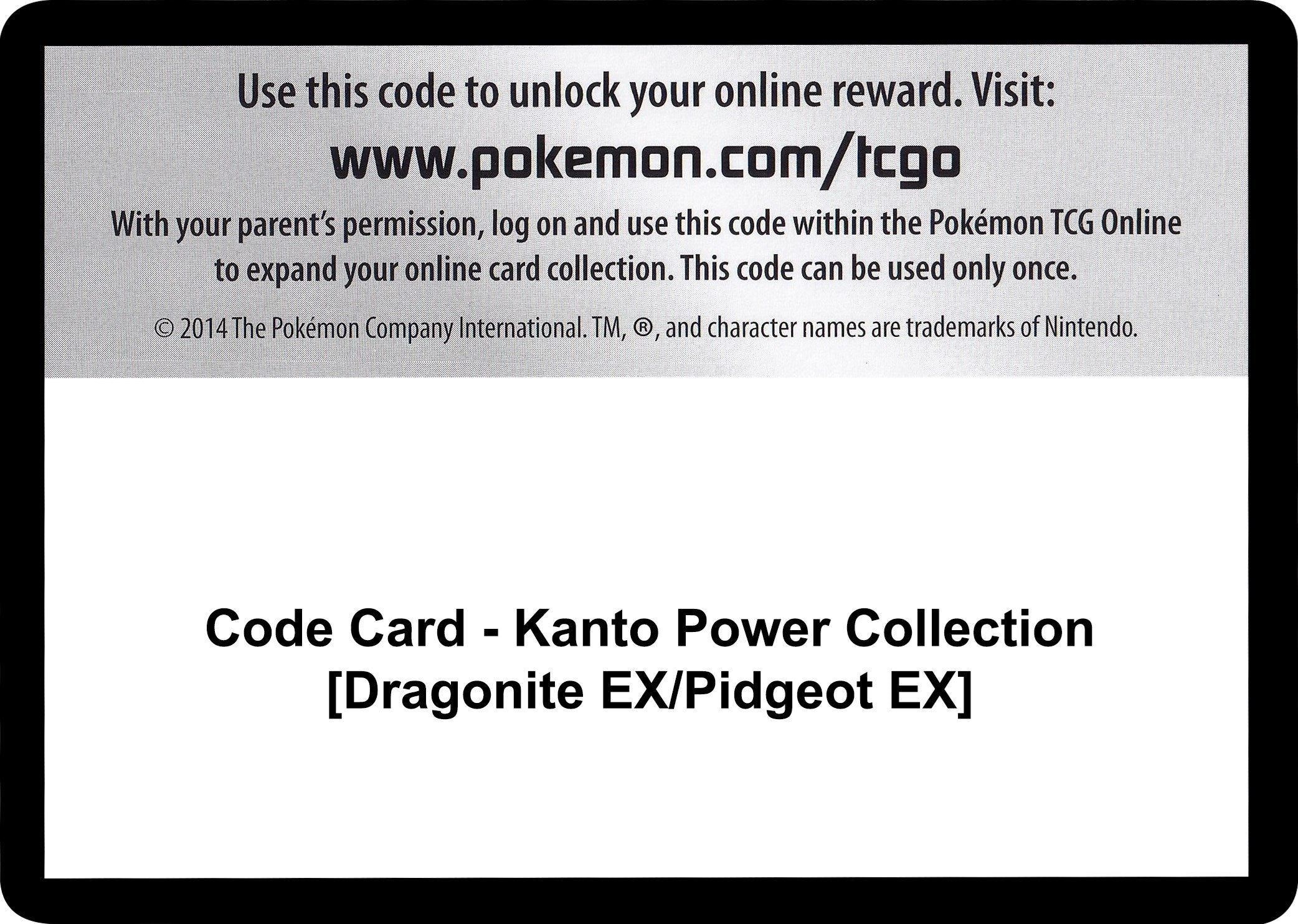 Code Card - Kanto Power Collection [Dragonite EX/Pidgeot EX] [EVO]