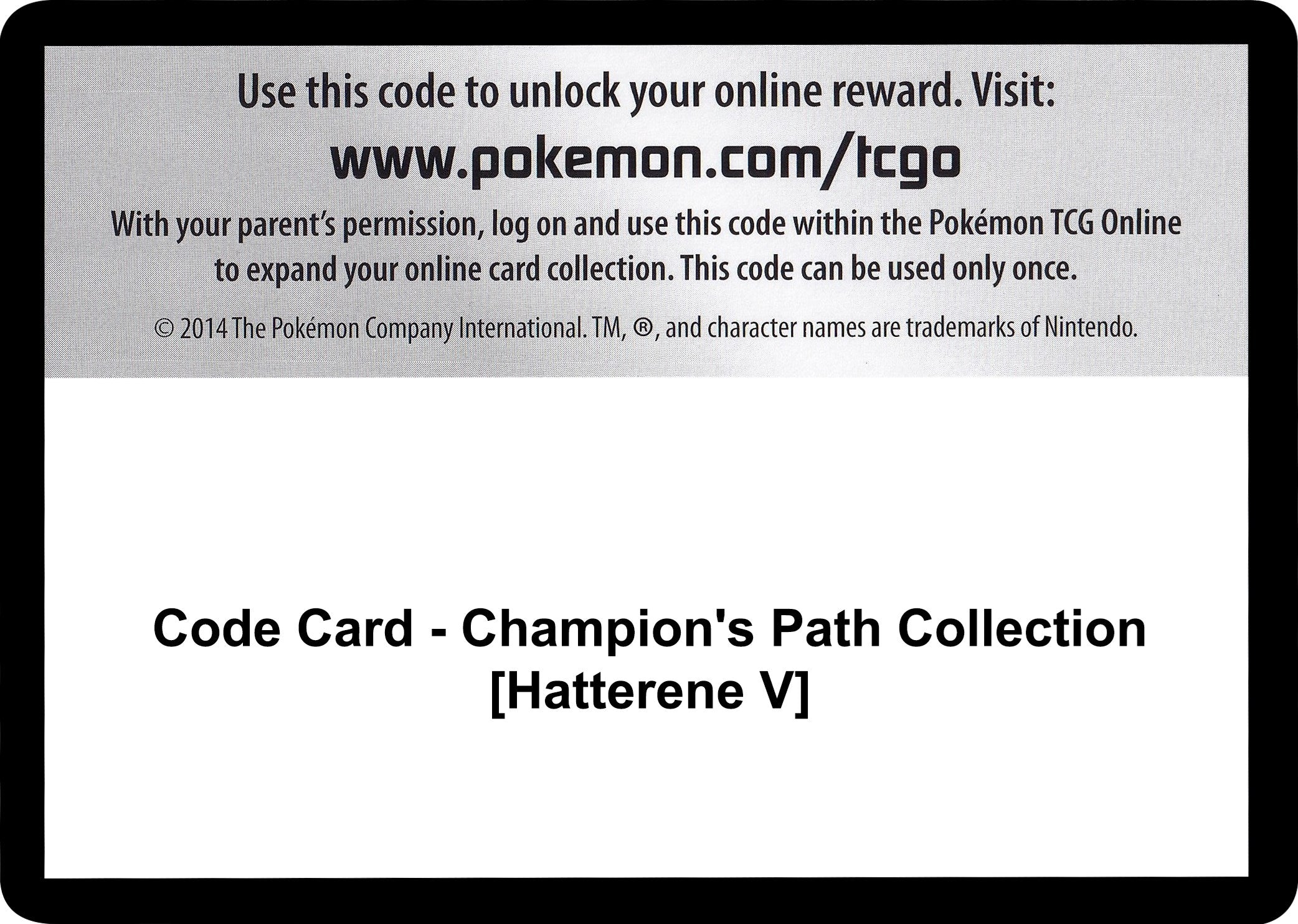 Code Card - Champion's Path Collection [Hatterene V] [CHP]