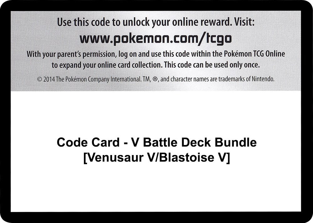 Code Card - V Battle Deck Bundle [Venusaur V/Blastoise V] [MCAP]
