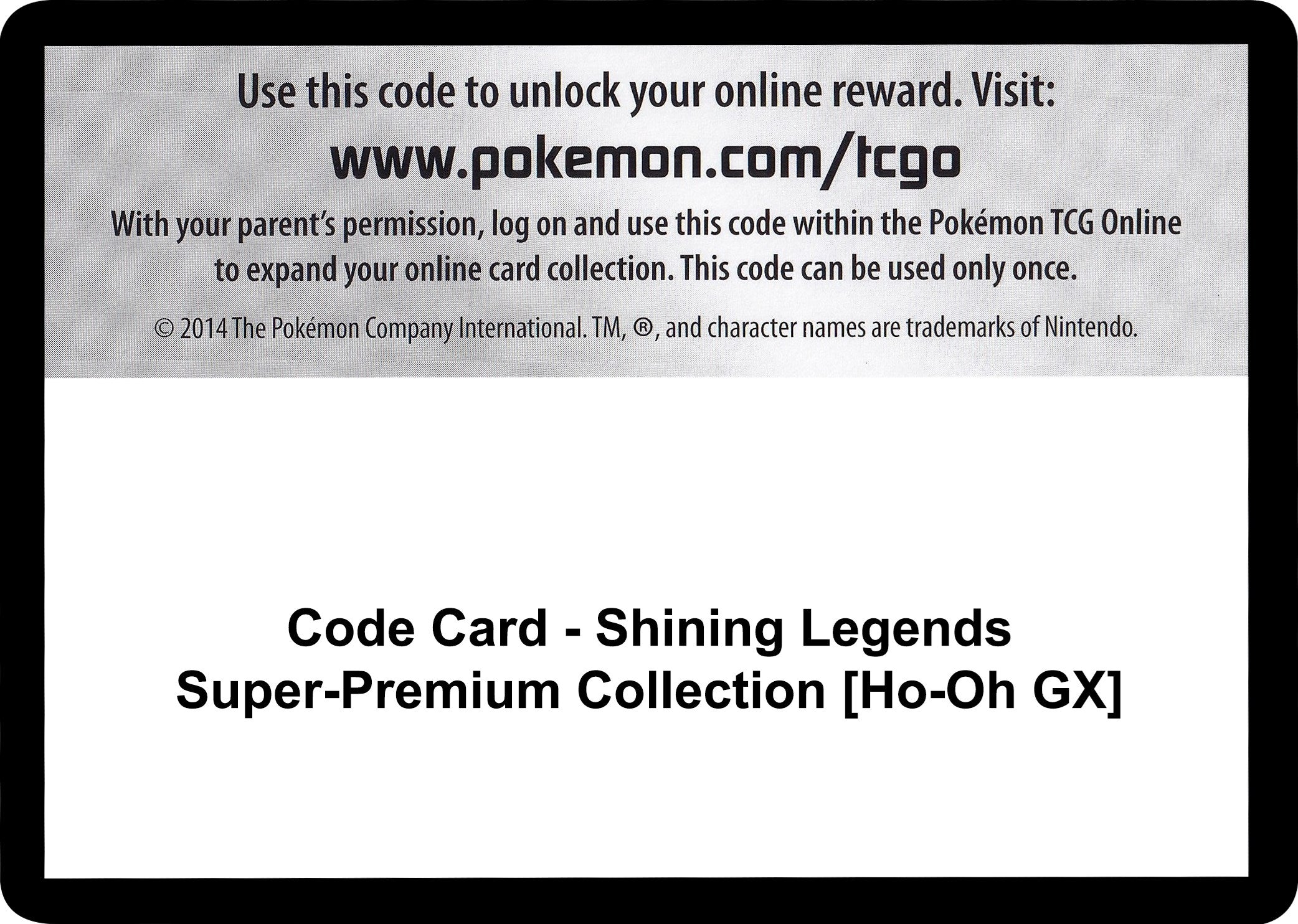 Code Card - Shining Legends Super-Premium Collection [Ho-Oh GX] [SHL]