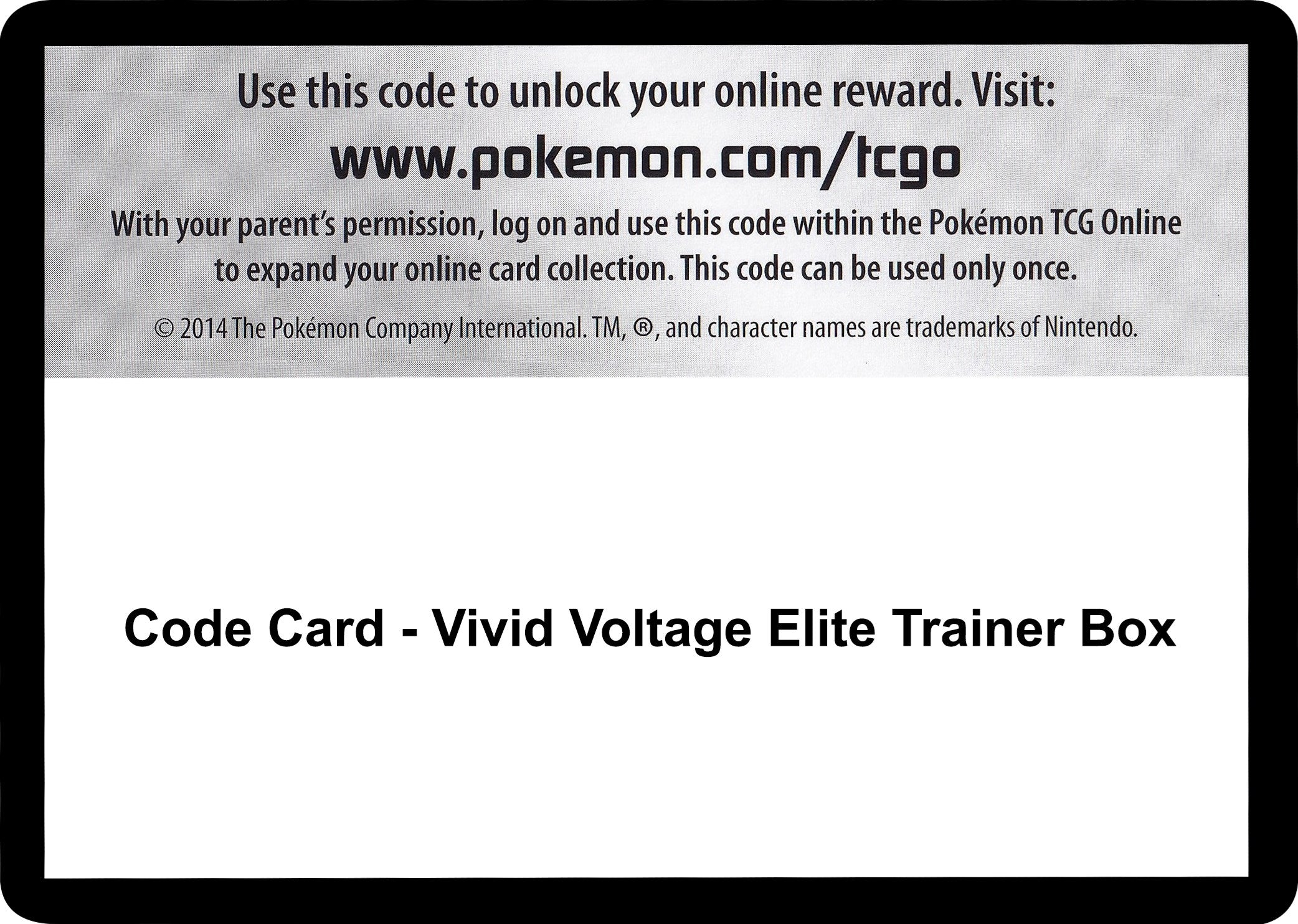 Code Card - Vivid Voltage Elite Trainer Box [SWSH04]