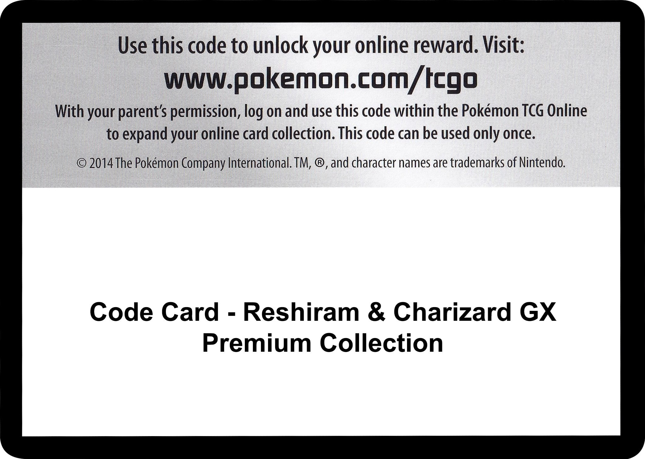 Code Card - Reshiram & Charizard GX Premium Collection [MCAP]