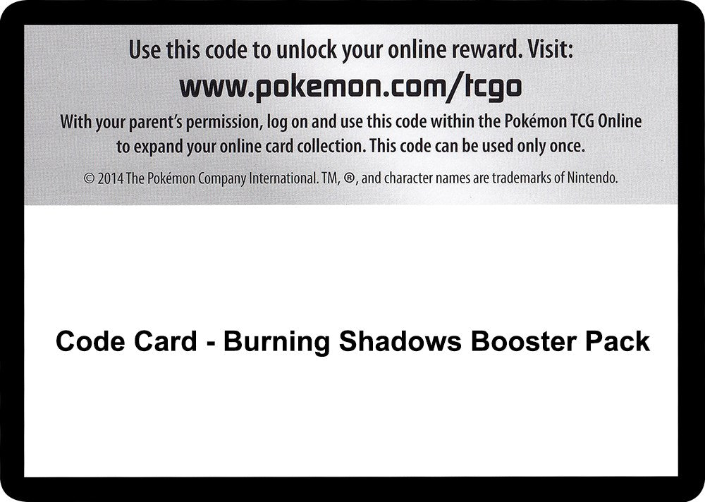Code Card - Burning Shadows Booster Pack [SM03]