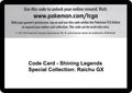 Code Card - Shining Legends Special Collection: Raichu GX [SHL]