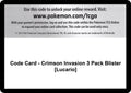 Code Card - Crimson Invasion 3 Pack Blister [Lucario] [SM04]