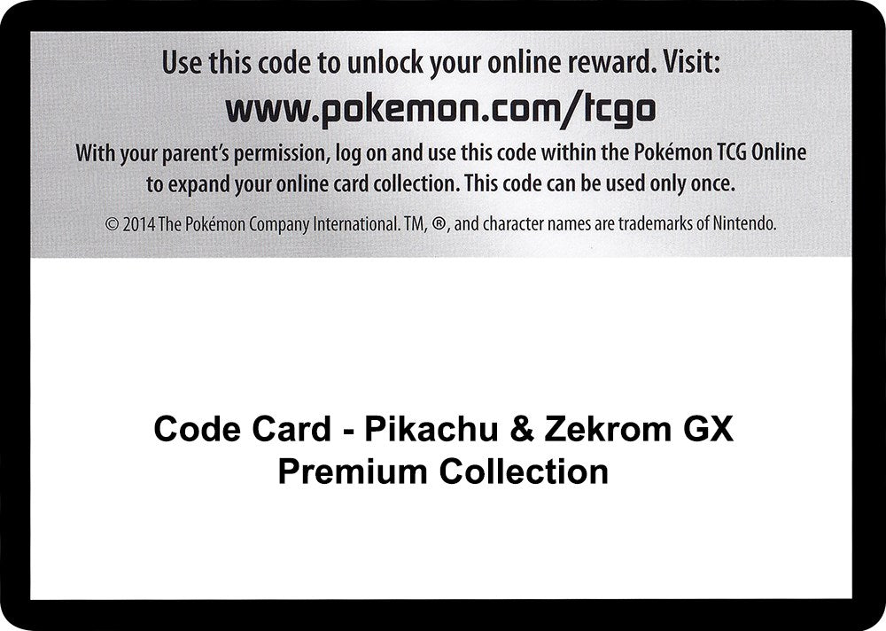Code Card - Pikachu & Zekrom GX Premium Collection [MCAP]