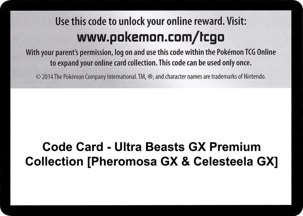 Code Card - Ultra Beasts GX Premium Collection [Pheromosa GX & Celesteela GX] [SM04]