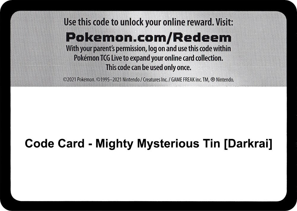 Code Card - Mighty Mysterious Tin [Darkrai] [MCAP]