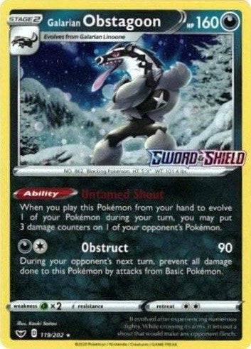 Galarian Obstagoon - 119/202 (Cosmos Holo) [MCAP - 119/202]