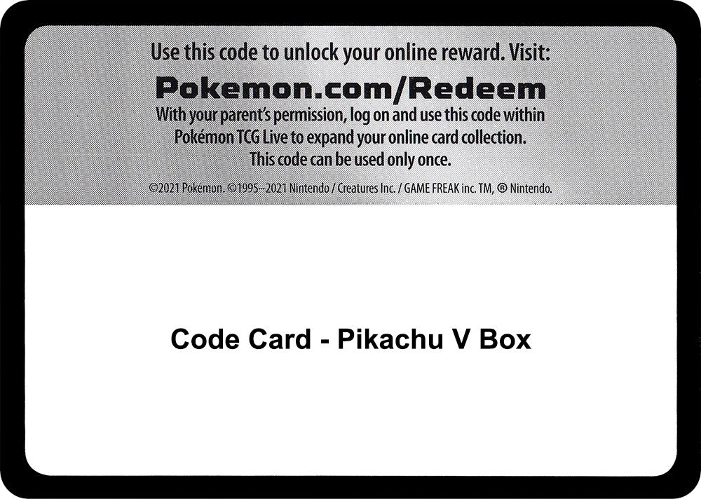 Code Card - Pikachu V Box [MCAP]