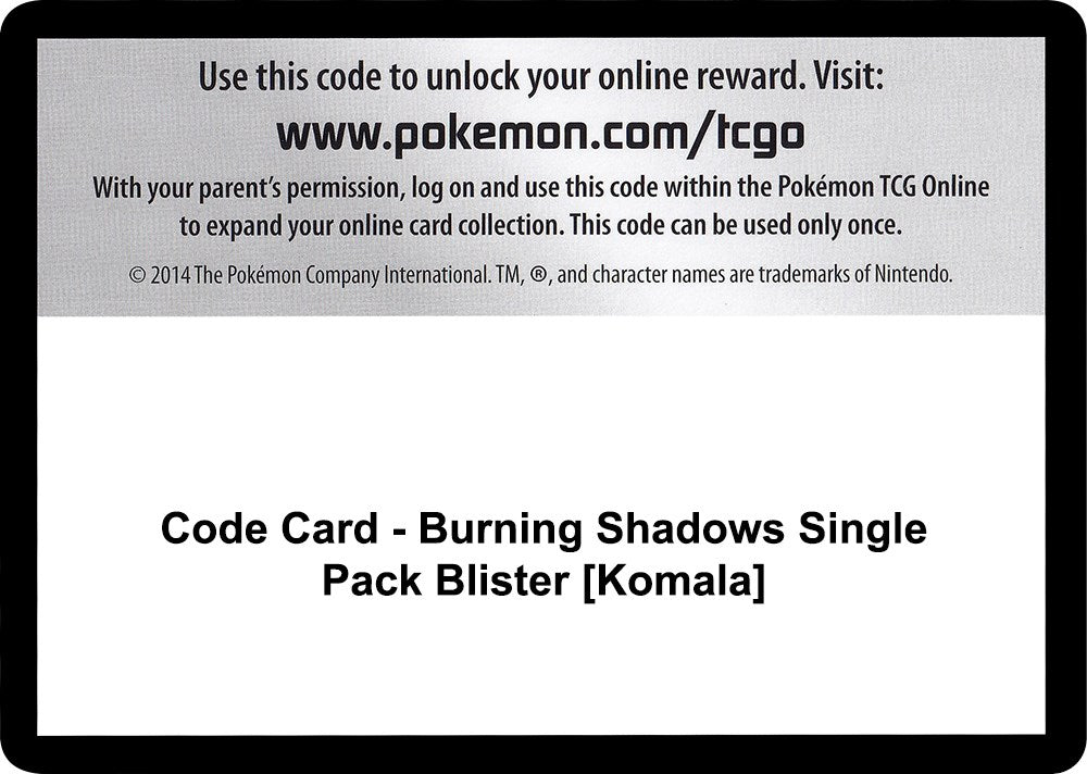 Code Card - Burning Shadows Single Pack Blister [Komala] [SM03]