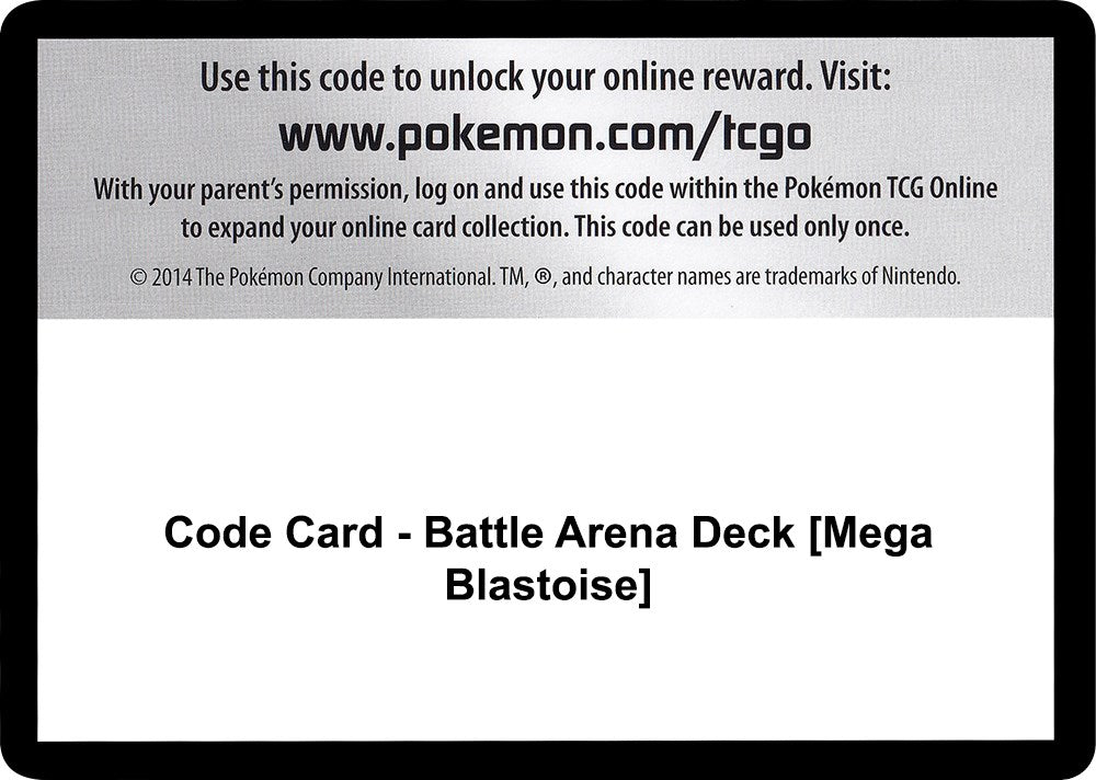 Code Card - Battle Arena Deck [Mega Blastoise] [CES]