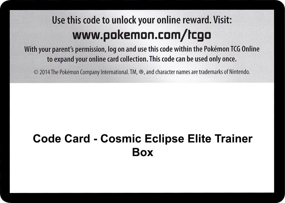 Code Card - Cosmic Eclipse Elite Trainer Box [SM12]