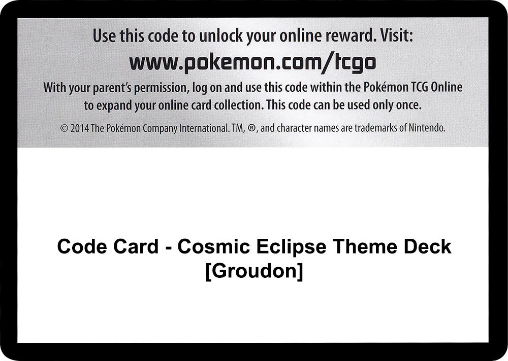 Code Card - Cosmic Eclipse Theme Deck [Groudon] [SM12]