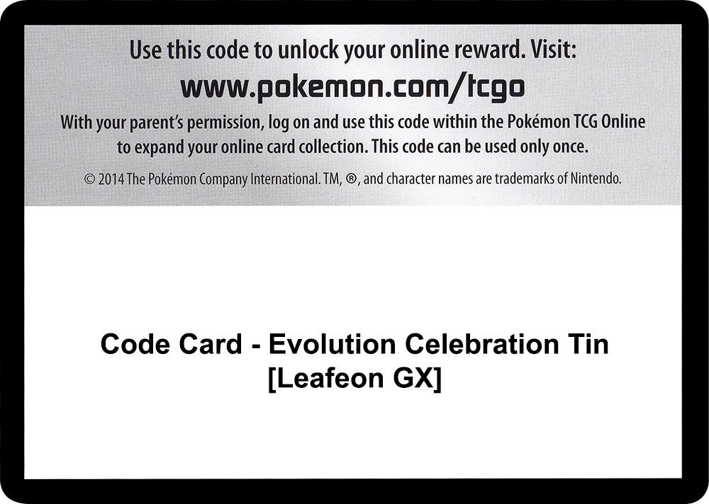 Code Card - Evolution Celebration Tin [Leafeon GX] [CES]